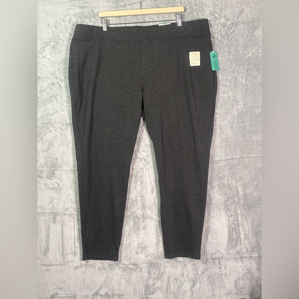 NWT New St. John’s Bay Charcoal Gray Comfort Stretch Mid Rise Legging Size 3X